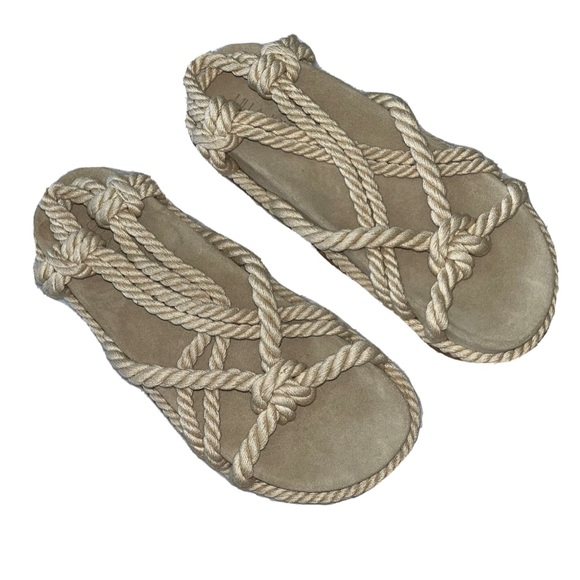 ULLA JOHNSON Suri Twisted Rope Flat Sandal in Natural cream size 37.5 7.5 NWOT - Picture 3 of 9